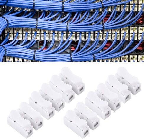 Quick Connect Terminal, 100Pcs 2 Pin Push Quick Splice Spring Wire Clamp Cable Connector Wiring Terminal Assortment Kit for Electricity, Home Appliances, Lighting, Machinery in Saudi Arabia