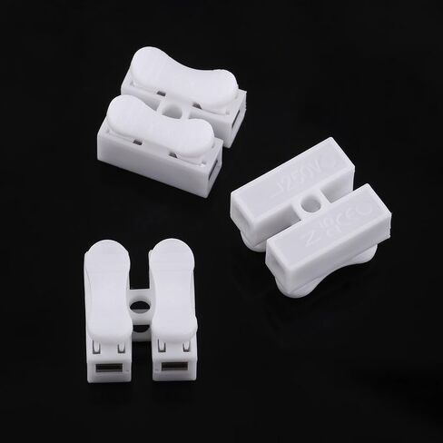 Quick Connect Terminal, 100Pcs 2 Pin Push Quick Splice Spring Wire Clamp Cable Connector Wiring Terminal Assortment Kit for Electricity, Home Appliances, Lighting, Machinery in Saudi Arabia