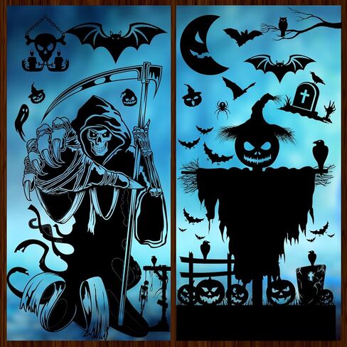 Halloween Window Decorations Halloween Window Clings Large Scary Halloween Window Projector Halloween Window Stickers Halloween Decorations for Window Halloween Window Decor in Kuwait