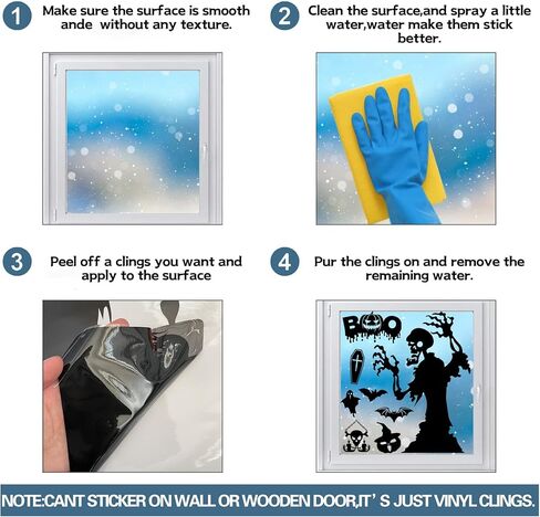 Halloween Window Decorations Halloween Window Clings Large Scary Halloween Window Projector Halloween Window Stickers Halloween Decorations for Window Halloween Window Decor in Kuwait