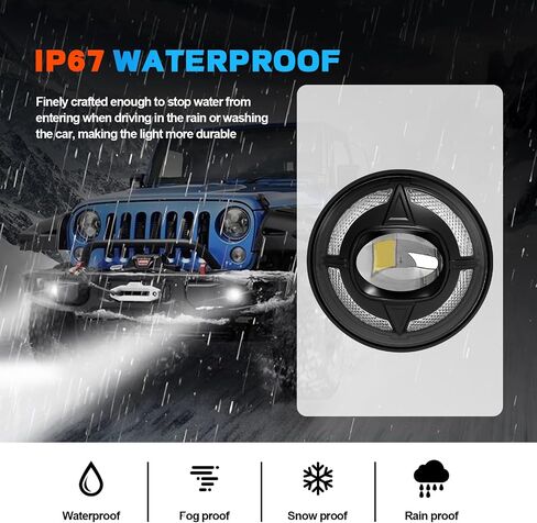 4-Inch LED Fog Lights with DRL & Turn Signals - Compatible with 2019 2020 2021 2022 Jeep Wrangler JL & JT - Complete Jeep Wrangler Fog Lamp Replacement Kit (1 Pair) in Saudi Arabia