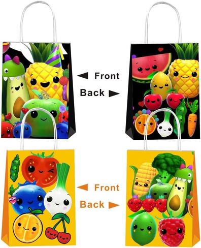 12 قطعة من أكياس هدايا هدايا حفلات الفاكهة الحسية Hey Bear مع مقابض، لوازم حفلات أعياد الميلاد من الفواكه الحسية Hey Bear لديكور ديكورات الحفلات الأولى in Kuwait