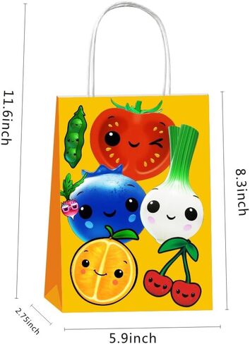 12 قطعة من أكياس هدايا هدايا حفلات الفاكهة الحسية Hey Bear مع مقابض، لوازم حفلات أعياد الميلاد من الفواكه الحسية Hey Bear لديكور ديكورات الحفلات الأولى in Kuwait