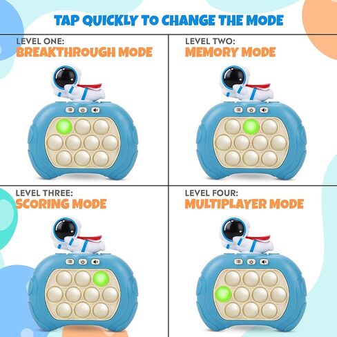 Pop It Game Light Up Fidget Toy for Kids and Adults, Handheld, Quick Push Pop Game for Cognitive Skills Development, Excellent Audio Quality & Button Control Fast Push Game (Blue Astronaut) in Saudi Arabia