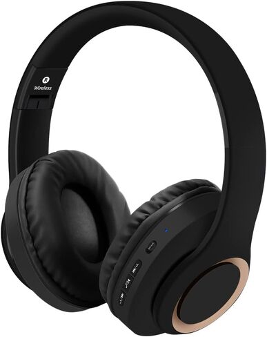 Bluetooth Headphones Over Ear with Microphone,Wireless BT Headphones,Foldable Wireless and Wired Stereo Headphones Micro SD/TF, FM,Soft Earmuffs &Light Weight for Prolonged Wearing (Black) in Saudi Arabia