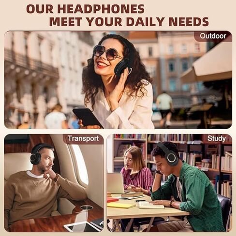 Bluetooth Headphones Over Ear with Microphone,Wireless BT Headphones,Foldable Wireless and Wired Stereo Headphones Micro SD/TF, FM,Soft Earmuffs &Light Weight for Prolonged Wearing (Black) in Saudi Arabia