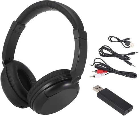 FM Wireless Headphones Over-Ear Music Earphones with Transmitter 3.5mm & RCA Wired Headset Support FM Radio for TV PC Phones MP3 Player in Kuwait