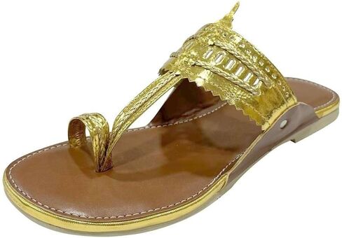 Kolhapuri Chappal For Women's Indian Flat Flip Flop Kolhapuri Sandals For Women Ethnic s Casual Mojaris in Saudi Arabia