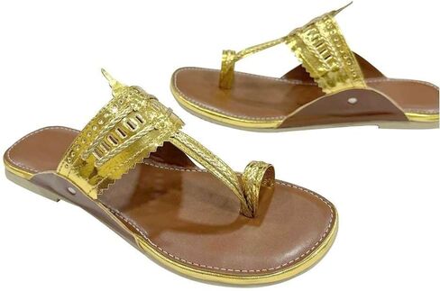 Kolhapuri Chappal For Women's Indian Flat Flip Flop Kolhapuri Sandals For Women Ethnic s Casual Mojaris in Saudi Arabia