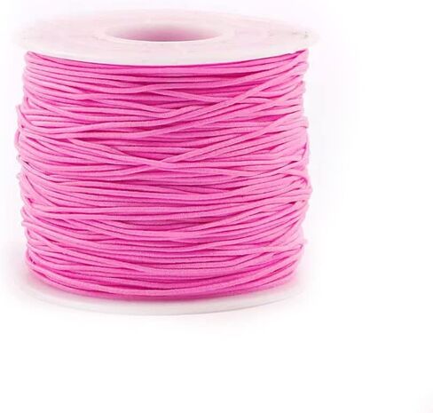 قطعتان من الحبل المرن 1 مم، 218 ياردة، سلك سلسلة تونان قابل للتمدد للأساور والقلائد وصنع المجوهرات بالخرز - أخضر، وردي in Kuwait