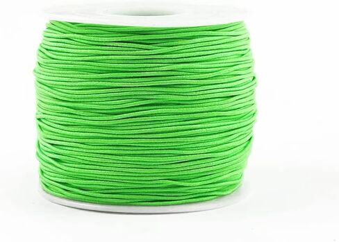 قطعتان من الحبل المرن 1 مم، 218 ياردة، سلك سلسلة تونان قابل للتمدد للأساور والقلائد وصنع المجوهرات بالخرز - أخضر، وردي in Kuwait