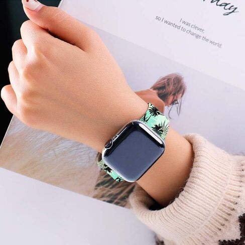 BACDOILQ Summer Watch Band Tropical Palm Tree Sea Turtle Smartwatch Bands Wristband Compatible with Watch 38mm 40mm 41mm Soft Silicone Strap Replacement for Series 8/7/6/5/4/3/2/1/SE in Saudi Arabia