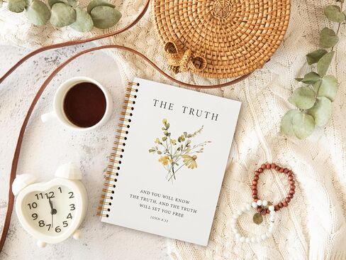 Christian Bible Verse Notebook - Scripture Journal Prayer Notebook for Note Taking Church Work, The Truth, College Ruled Hardcover Spiral Notebook 5.5 x 8.3 in Saudi Arabia
