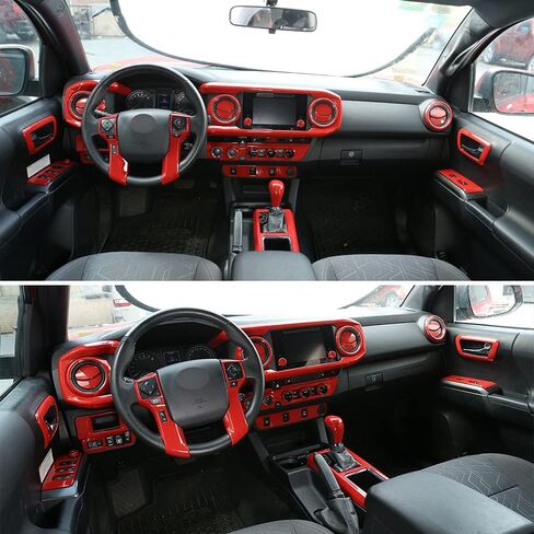 LLKUANG Center Console Gear Panle Frame Cover Trim for Toyota Tacoma 2016-2020 Car Accessory (red) in Saudi Arabia
