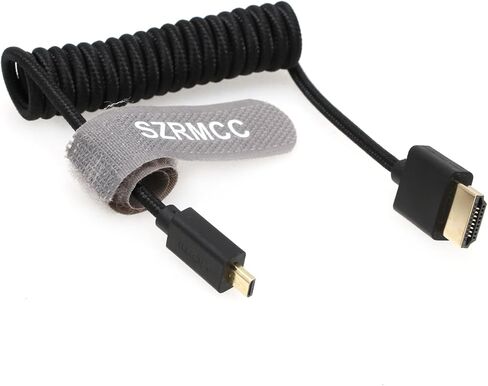 SZRMCC كابل HDMI 8K 2.1 مايكرو HDMI إلى HDMI ملفوف كابل مجدول عالي السرعة مايكرو HDMI ذكر موسع كابل أزرق لـ GoPro Hero 7 Sony A6000 A7III Nikon B500 Yoga 3 in Kuwait
