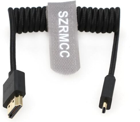 SZRMCC كابل HDMI 8K 2.1 مايكرو HDMI إلى HDMI ملفوف كابل مجدول عالي السرعة مايكرو HDMI ذكر موسع كابل أزرق لـ GoPro Hero 7 Sony A6000 A7III Nikon B500 Yoga 3 in Kuwait