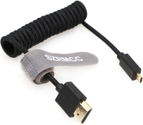 SZRMCC كابل HDMI 8K 2.1 مايكرو HDMI إلى HDMI ملفوف كابل مجدول عالي السرعة مايكرو HDMI ذكر موسع كابل أزرق لـ GoPro Hero 7 Sony A6000 A7III Nikon B500 Yoga 3 in Kuwait