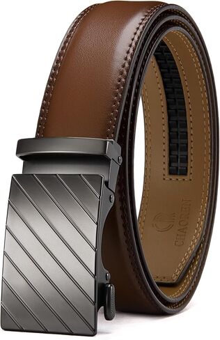 أحزمة CHAOREN بسقاطة للرجال - حزام أسود للرجال 1 3/8 بوصة للفستان الكاجوال - حزام صغير قابل للتعديل يناسب كل مكان in Kuwait