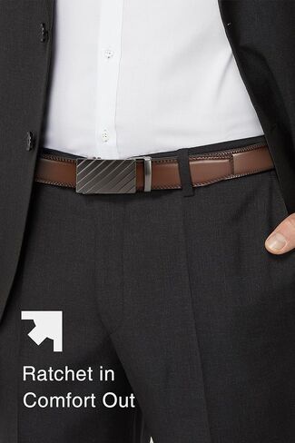 أحزمة CHAOREN بسقاطة للرجال - حزام أسود للرجال 1 3/8 بوصة للفستان الكاجوال - حزام صغير قابل للتعديل يناسب كل مكان in Kuwait