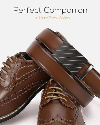 أحزمة CHAOREN بسقاطة للرجال - حزام أسود للرجال 1 3/8 بوصة للفستان الكاجوال - حزام صغير قابل للتعديل يناسب كل مكان in Kuwait