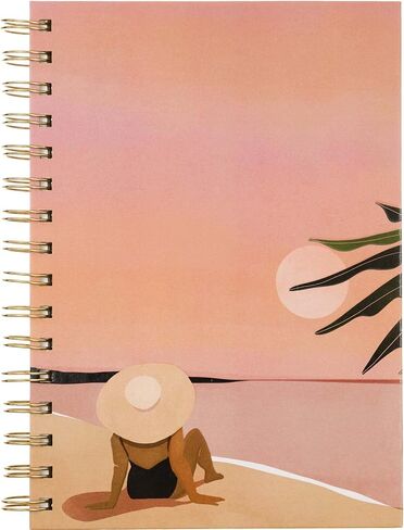 WORLD TRAVELER Eccolo Spiral Lined Journal Notebook, Writing Hardcover Journal, 192 White Lined Paper Pages, Beach at Sunset, Inspirational journal for women (6x8 inches) in Saudi Arabia