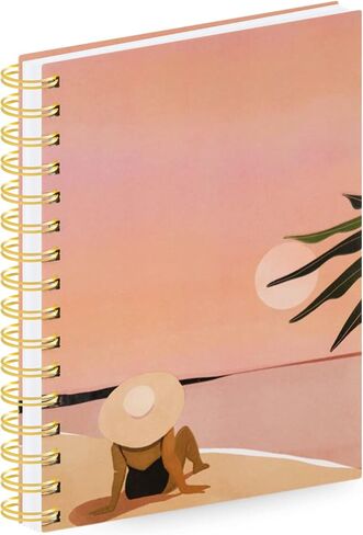 WORLD TRAVELER Eccolo Spiral Lined Journal Notebook, Writing Hardcover Journal, 192 White Lined Paper Pages, Beach at Sunset, Inspirational journal for women (6x8 inches) in Saudi Arabia