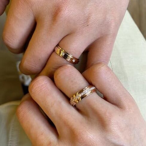 Kainier 14K Gold Plated Anxiety Rings Cubic Zirconia Stones Spinner Fidget Band Rings for Women Men Relieving Anxiety Lucky Rings Comfort Fit Size 5 to 10 in Kuwait