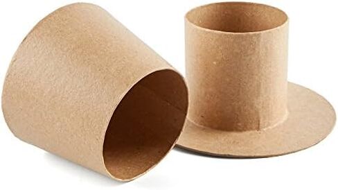 Pack of 24 Paper Mache Caroler Hats by Factory Direct Craft- Papier Mache Snowman Top Hats for Christmas Holiday Crafts, 4th of July Uncle Sam or St. Patrick's Day Decorations (2-1/2" H x 3-3/8" Dia) in Saudi Arabia