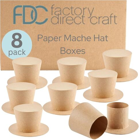 Pack of 24 Paper Mache Caroler Hats by Factory Direct Craft- Papier Mache Snowman Top Hats for Christmas Holiday Crafts, 4th of July Uncle Sam or St. Patrick's Day Decorations (2-1/2" H x 3-3/8" Dia) in Saudi Arabia