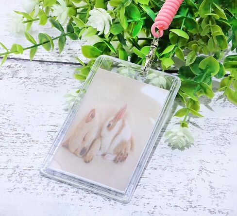 Mini Skater 3set Acrylic Card Sleeve Stretch Spring Spiral Coil Keychain Clear Hard Plastic Top Loader Card Badge Protector Case Holder for ID Bank Student Trading Card,Vertical (Clear Wrist Coil) in Kuwait