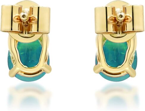 أقراط جين آند جريس من الذهب الأصفر عيار 10 قيراط من الزمرد الزامبي الطبيعي والألماس الطبيعي | مجوهرات مصنوعة يدويًا من الزمرد بقطع الكمثرى من مصادر أخلاقية وأصيلة وعضوية in Kuwait