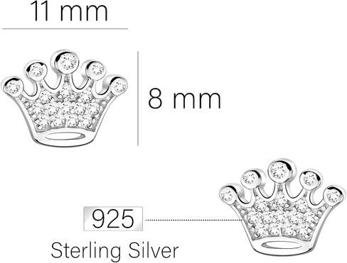 SOFIA MILANI - Solid 925 Sterling Silver Earrings for Women - Crown Stud Earrings - 20237 in Kuwait
