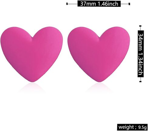 Boho Acrylic Love Heart Stud Earrings for Women,Unique Lover Heart Earrings Valentine's Day Wedding Birthday Jewelry Gifts in Kuwait