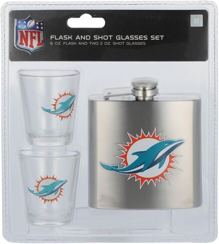NFL Miami Dolphins Unisex Flask, black, one size in Saudi Arabia