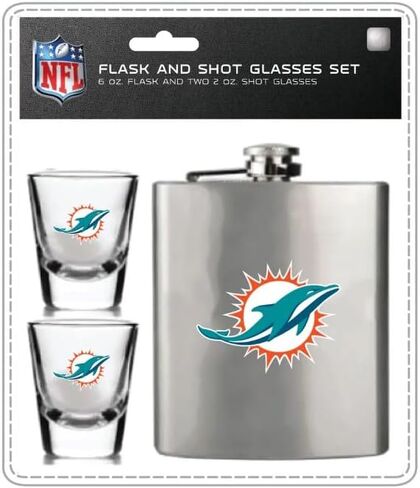 NFL Miami Dolphins Unisex Flask, black, one size in Saudi Arabia