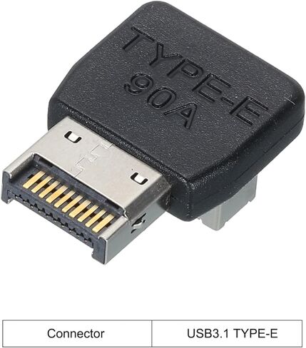 MECCANIXITY USB3.1 Type-E محول 90 درجة الزاوية اليمنى لرأس اللوحة الأمامية من النوع E للوحة الأم والكمبيوتر والكمبيوتر الشخصي مع غلاف بلاستيكي Style-A in Kuwait