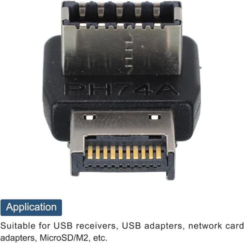 MECCANIXITY USB3.1 Type-E محول 90 درجة الزاوية اليمنى لرأس اللوحة الأمامية من النوع E للوحة الأم والكمبيوتر والكمبيوتر الشخصي مع غلاف بلاستيكي Style-A in Kuwait