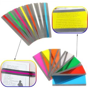 16pcs Multi-Colored Guided Reading Strips Colored Overlays Highlighter Multipurpose Bookmark Strip for Children/Student/Teacher/Dyslexia People 8 Colors(Small + Large)