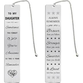 Daughter Gifts from Mom and Dad, Personalized Birthday Graduation Gifts for Daughter, Sometimes You Forget You're Awesome Bookmark for Daughter