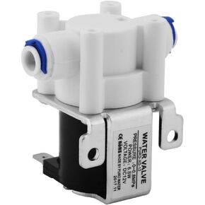 1/4'' Solenoid Valve DC 12V, 6.5W Purifier Normally Closed Water Inlet Valve, Electric Pure Copper Coil Water Flow Switch Stop Valve