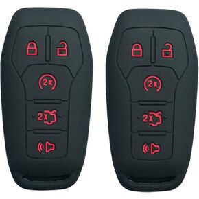 2Pcs Coolbestda Silicone Key Fob Cover Skin Remote Case Keyless Entry Holder for 2015 2016 2017 2018 Ford Explorer Edge Mustang F-150 Fusion Lincoln MKZ MKC M3N-A2C31243300
