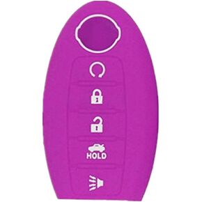 KAWIHEN Silicone Key Fob Cover Fit for Nissan 5 Button Armada Murano Maxima Altima Sedan Pathfinder 285E3-3TP5A KR5S180144014（Purple）