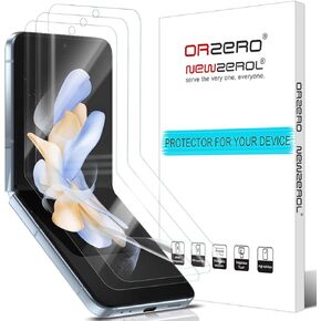 Orzero (3 Pack) Compatible for Samsung Galaxy Z Flip 5 5G / Flip 4 5G / Flip 3 Inside Screen Protector, Soft TPU Edge to Edge High Definition Anti-Scratch Bubble-Free (Lifetime Replacement)