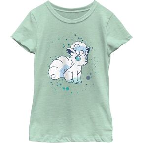 Pokemon Girls' Watercolor Vulpix T-Shirt, Mint, Small