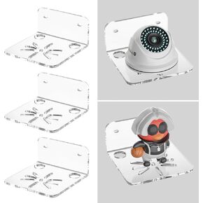 Clear Acrylic Wall Shelf 3 Pack for Smart Security Cameras, Baby & Pet Monitors, Small Floating Shelf for Plants, Speaker, Dog Camera, with Cable Clips