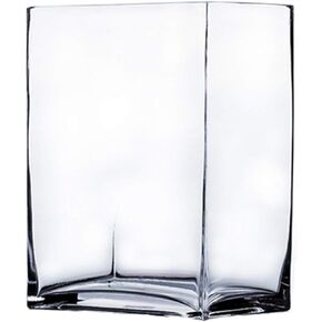WGV Rectangle Block Vase, Length 6", Width 4", Height 6", Clear Floral Bouquet Glass Container, Fish Tank, Planter Terrarium for Wedding Party Event, Home Office Decor, 1 Piece
