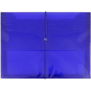JAM PAPER Plastic Expansion Envelopes with Elastic Band Closure - Letter Booklet - 9 3/4 x 13 with 2.5 Inch Expansion - Assorted Colors - 6/Pack