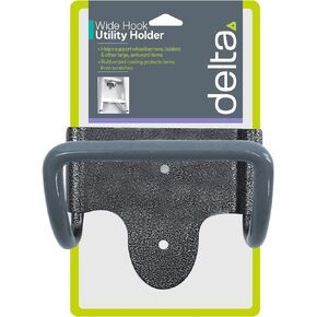 Delta Wide Hook Utility Holder Cycle - Heavy Duty Garage Utility Hook Helps Support Wheelbarrows, Ladders & Other Large Items - Rubberized Coating Protects from Scratches - Easy Installation