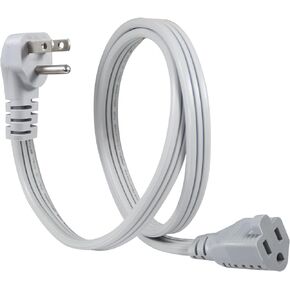 KUNCAN Appliance Power Extension Cord - 3 Prong Flat Wire SPT-3 14 AWG Heavy Duty Male to Female Extender Low Profile Grounded Cable for Major AC Unit, Air Conditioner, Refrigerator (12 Feet)