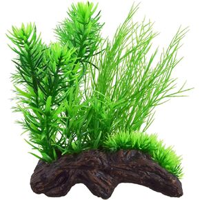 Underwater Treasures Ceramic Driftwood with Plant - B